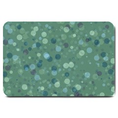 Green Color Polka Dots Pattern Large Doormat  by SpinnyChairDesigns