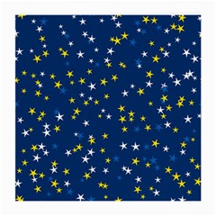 White Yellow Stars On Blue Color Medium Glasses Cloth (2 Sides) by SpinnyChairDesigns