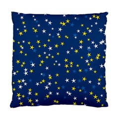 White Yellow Stars On Blue Color Standard Cushion Case (two Sides) by SpinnyChairDesigns