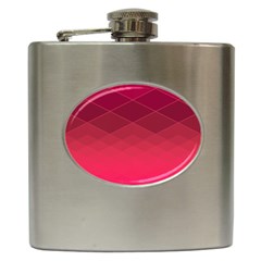 Hot Pink And Wine Color Diamonds Hip Flask (6 Oz) by SpinnyChairDesigns