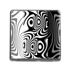 Black And White Abstract Stripes Memory Card Reader (square 5 Slot) by SpinnyChairDesigns