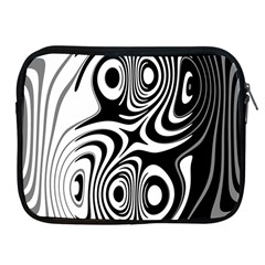 Black And White Abstract Stripes Apple Ipad 2/3/4 Zipper Cases by SpinnyChairDesigns