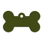 Army Green Solid Color Dog Tag Bone (One Side) Front