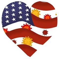Flage Save Usa Corona Wooden Puzzle Heart by HermanTelo