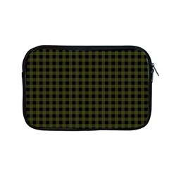 Army Green Black Buffalo Plaid Apple Macbook Pro 13  Zipper Case by SpinnyChairDesigns