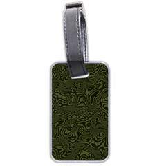 Army Green And Black Stripe Camo Luggage Tag (two Sides) by SpinnyChairDesigns