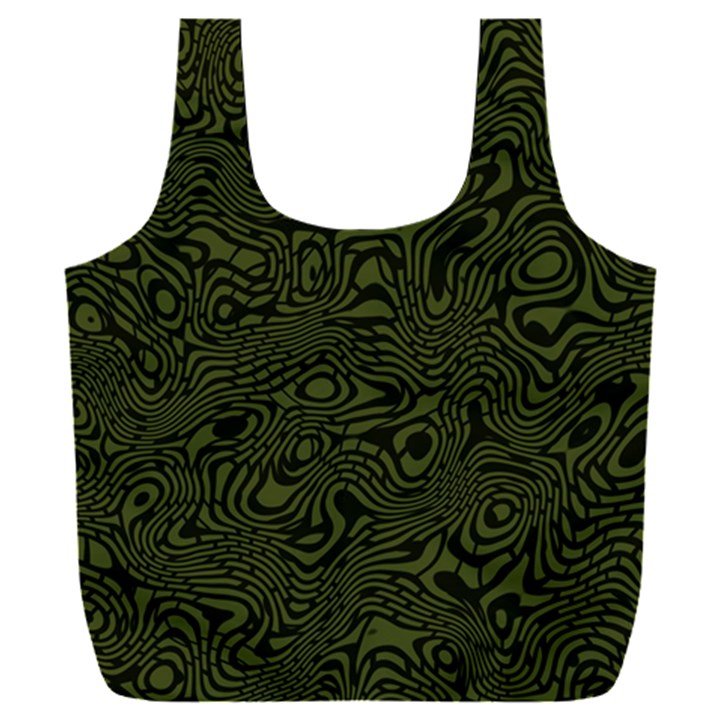 Army Green and Black Stripe Camo Full Print Recycle Bag (XXL)