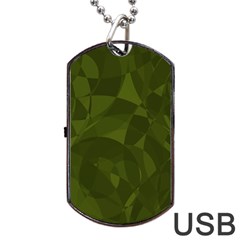 Army Green Color Pattern Dog Tag Usb Flash (two Sides) by SpinnyChairDesigns
