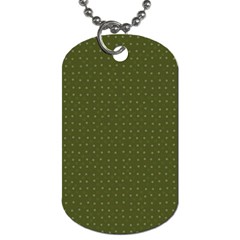 Army Green Color Polka Dots Dog Tag (one Side) by SpinnyChairDesigns