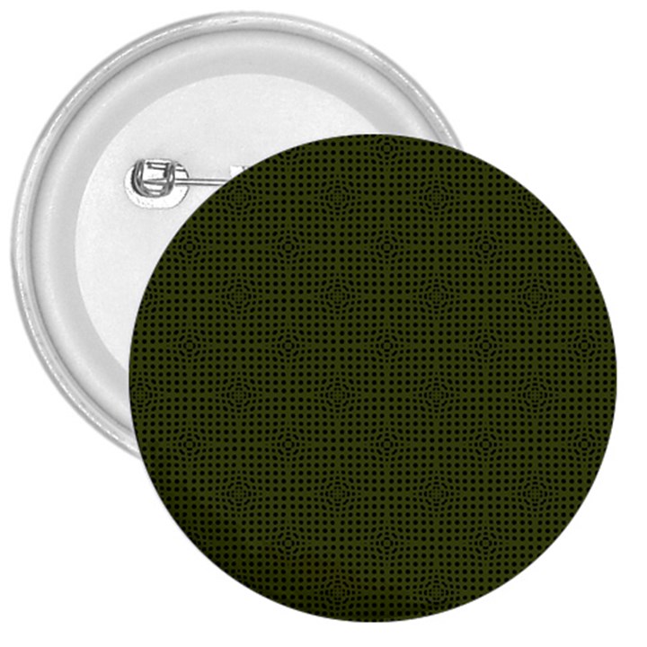 Army Green Color Polka Dots 3  Buttons