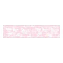 Ballet Pink White Color Butterflies Batik  Velvet Scrunchie by SpinnyChairDesigns