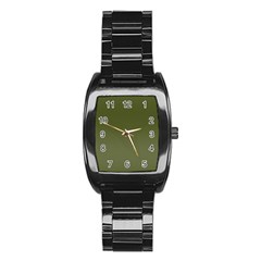 Army Green Color Ombre Stainless Steel Barrel Watch by SpinnyChairDesigns
