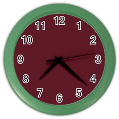 True Burgundy Color Color Wall Clock by SpinnyChairDesigns