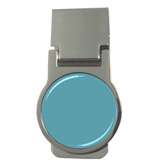 True Cadet Blue Teal Color Money Clips (round)  by SpinnyChairDesigns