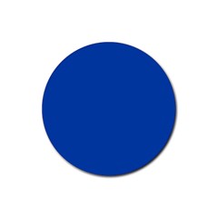 True Cobalt Blue Color Rubber Coaster (round)  by SpinnyChairDesigns