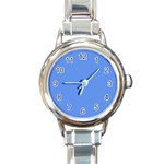 True Cornflower Blue Color Round Italian Charm Watch