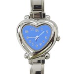 True Cornflower Blue Color Heart Italian Charm Watch