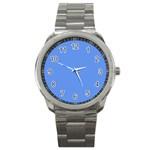 True Cornflower Blue Color Sport Metal Watch