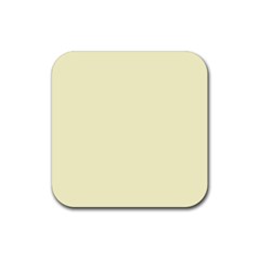 True Cream Color Rubber Coaster (square)  by SpinnyChairDesigns