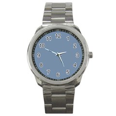 Faded Denim Blue Color Sport Metal Watch by SpinnyChairDesigns