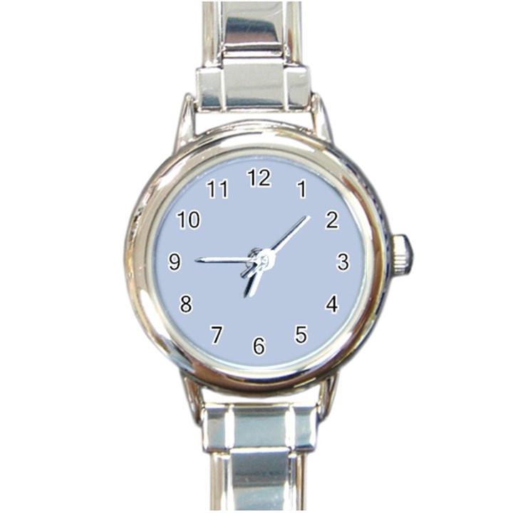 Light Steel Blue Color Round Italian Charm Watch