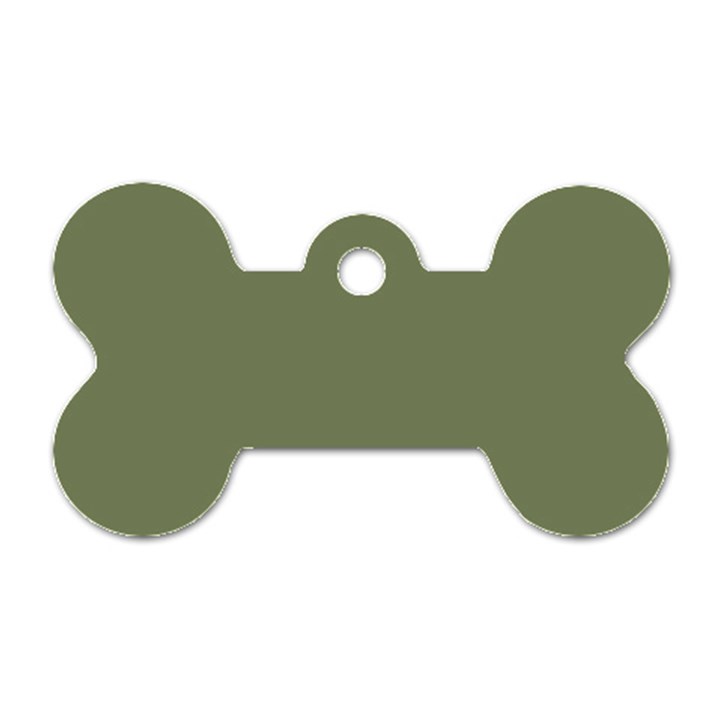 Sage Green Color Dog Tag Bone (One Side)