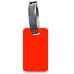 Scarlet Red Color Luggage Tag (one Side) by SpinnyChairDesigns