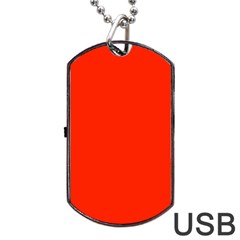 Scarlet Red Color Dog Tag Usb Flash (two Sides) by SpinnyChairDesigns