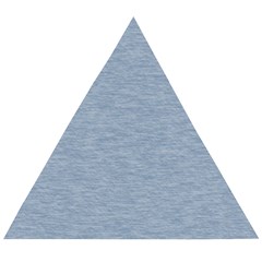 Faded Denim Blue Texture Wooden Puzzle Triangle by SpinnyChairDesigns