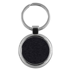 Black Color Texture Key Chain (round) by SpinnyChairDesigns
