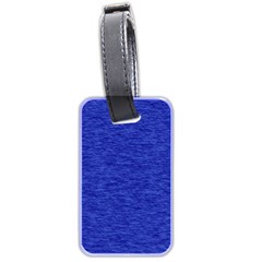 Cobalt Blue Color Texture Luggage Tag (two Sides) by SpinnyChairDesigns