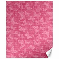 Blush Pink Butterflies Batik Canvas 16  X 20  by SpinnyChairDesigns