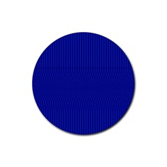 Cobalt Blue Color Stripes Rubber Coaster (round)  by SpinnyChairDesigns