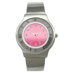 Blush Pink Color Gradient Ombre Stainless Steel Watch by SpinnyChairDesigns
