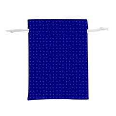 Navy Blue Color Polka Dots Lightweight Drawstring Pouch (m) by SpinnyChairDesigns