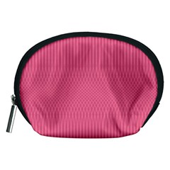 Blush Pink Color Stripes Accessory Pouch (medium) by SpinnyChairDesigns