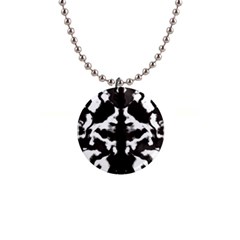 Rorschach Ink Blot Pattern 1  Button Necklace by SpinnyChairDesigns