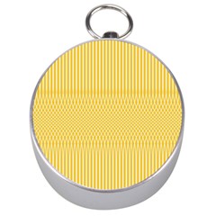 Saffron Yellow Color Stripes Silver Compasses by SpinnyChairDesigns