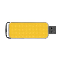 Saffron Yellow Color Polka Dots Portable Usb Flash (one Side) by SpinnyChairDesigns