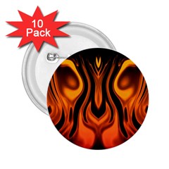 Fire And Flames Pattern 2 25  Buttons (10 Pack)  by SpinnyChairDesigns