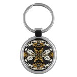 Boho Black Gold Color Key Chain (Round) Front