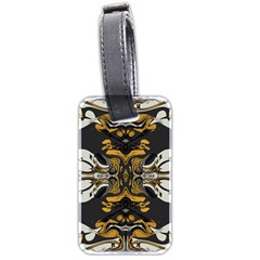 Boho Black Gold Color Luggage Tag (two Sides) by SpinnyChairDesigns