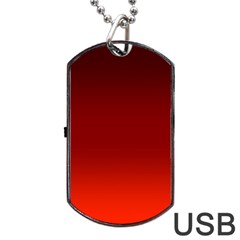 Scarlet Red Ombre Gradient Dog Tag Usb Flash (two Sides) by SpinnyChairDesigns
