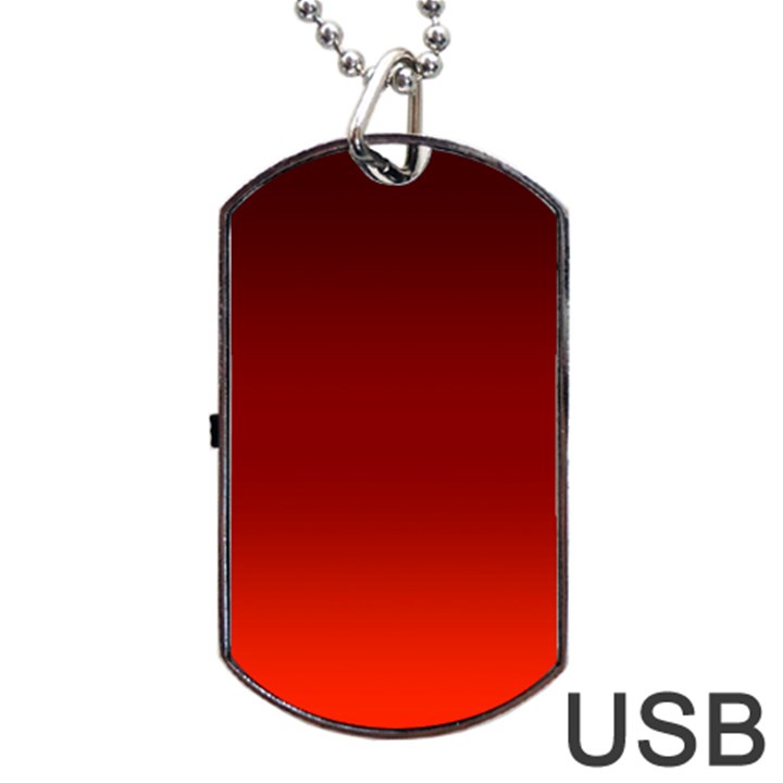 Scarlet Red Ombre Gradient Dog Tag USB Flash (Two Sides)