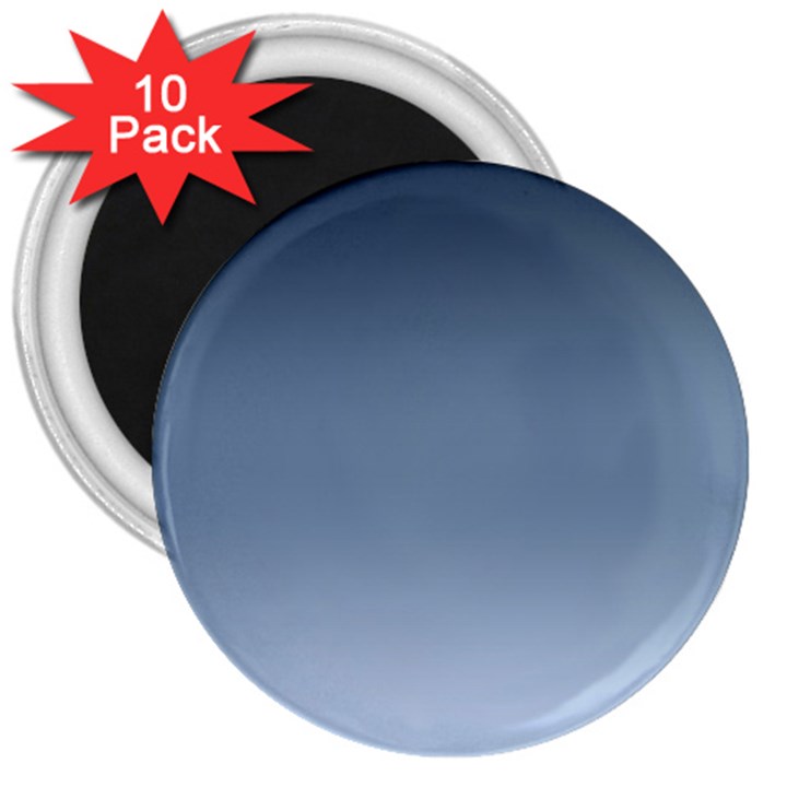 Faded Denim Blue Ombre Gradient 3  Magnets (10 pack) 