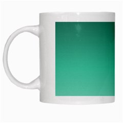 Biscay Green Gradient Ombre White Mugs by SpinnyChairDesigns