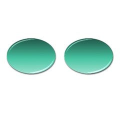 Biscay Green Gradient Ombre Cufflinks (oval) by SpinnyChairDesigns