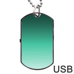 Biscay Green Gradient Ombre Dog Tag Usb Flash (two Sides)