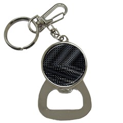 Black Abstract Pattern Bottle Opener Key Chain by SpinnyChairDesigns