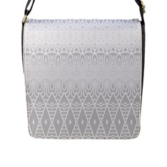 Boho White Wedding Pattern Flap Closure Messenger Bag (l) by SpinnyChairDesigns